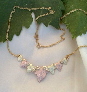 Multi-colored leaf necklace