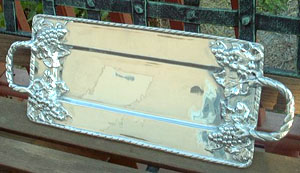 Large Pewterware Cake Tray
