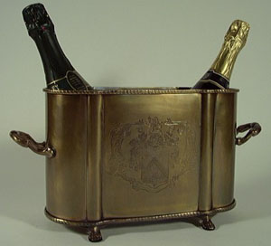 2-Bottle Brass Wine Tub